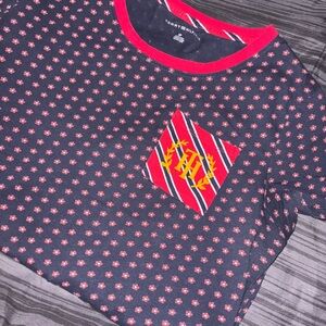 Tommy Hilfiger Navy and Red Patterned Tee